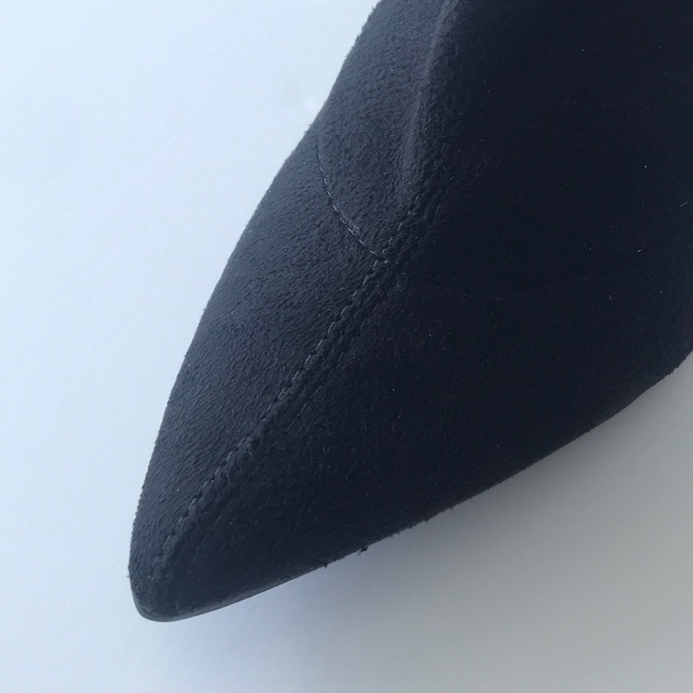 ✨Last✨ Black Vegan Suede Almond Toe Boots - Picture 4 of 8